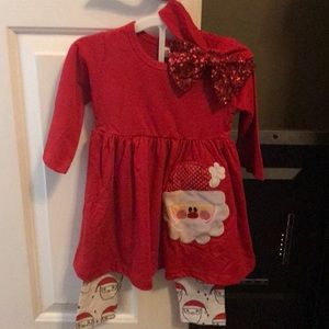 Girls Christmas Outfit with hairbow NWT